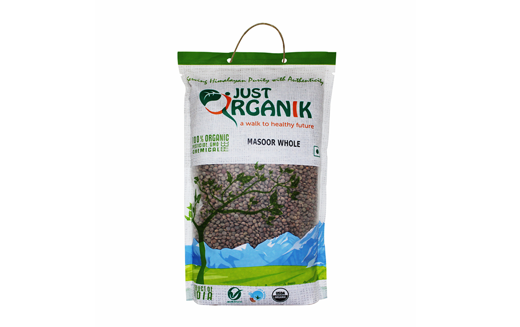 Just Organik Masoor Whole   Pack  1 kilogram